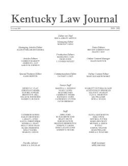 Kentucky Law Journal | J. David Rosenberg College Of Law